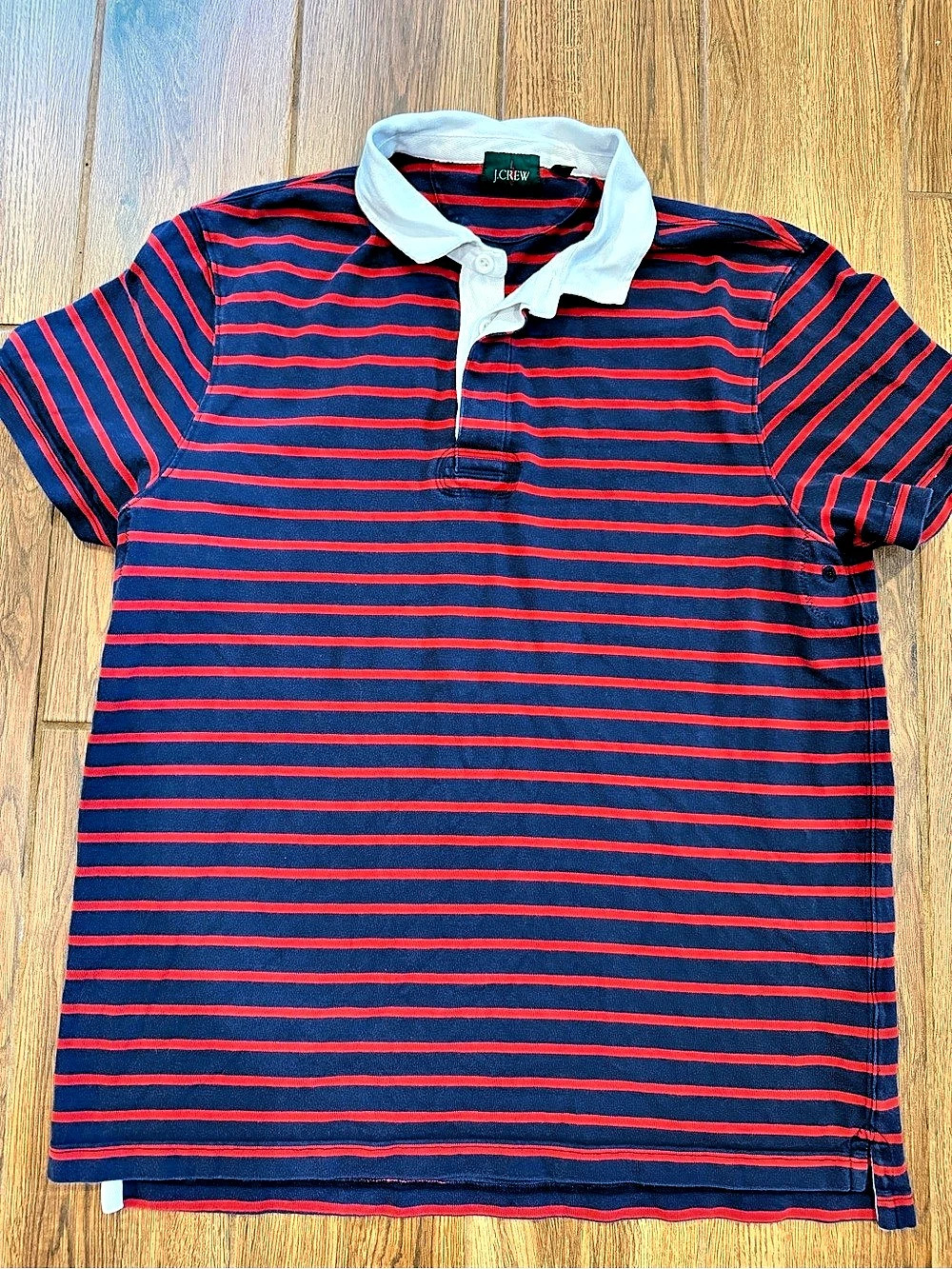 Vintage J.Crew Striped Polo in Blue & Red / men’s large